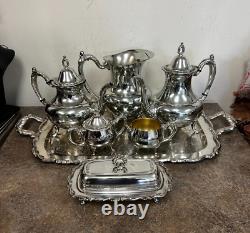 Oneida Silverplate 6 Piece Coffee Teaset with Butter Dish