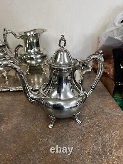 Oneida Silverplate 6 Piece Coffee Teaset with Butter Dish