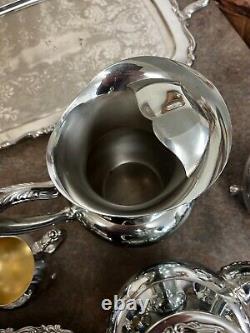 Oneida Silverplate 6 Piece Coffee Teaset with Butter Dish