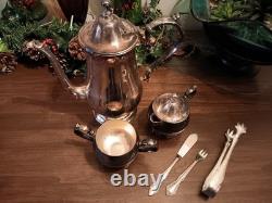 Oneida Silversmith Tea Set With Teapot, Creamer And Sugar Bowl