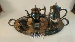 Oneida Silversmiths Paul Revere Reproduction Silver Plate Tea/Coffee Set -1960's