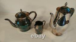 Oneida Silversmiths Paul Revere Reproduction Silver Plate Tea/Coffee Set -1960's