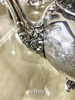 Oneida Vintage Silver Plate 1940 Victorian Ascot 6-pc Coffee & Tea Set