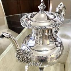 Oneida Vintage Silver Plate 1940 Victorian Ascot 6-pc Coffee & Tea Set