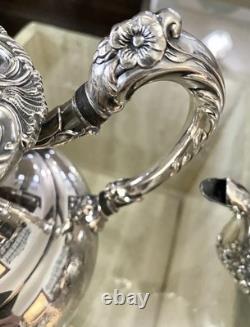 Oneida Vintage Silver Plate 1940 Victorian Ascot 6-pc Coffee & Tea Set