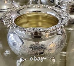 Oneida Vintage Silver Plate 1940 Victorian Ascot 6-pc Coffee & Tea Set