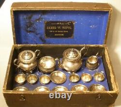Original Boxed Tufts Silver Plate Child's Tea Set