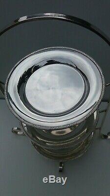 Original English Edwardian Silver Plate Afternoon Tea Cake Stand Complete