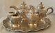 Ornate Antique Indonesia Silver Plate Tea Set & Tray 1900s