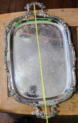 Ornate Birmingham Silver Company Silverplated Copper Large Tea-coffee Tray