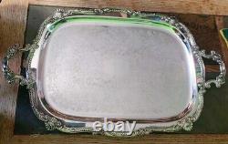 Ornate Birmingham Silver Company Silverplated Copper Large Tea-coffee Tray