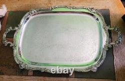 Ornate Birmingham Silver Company Silverplated Copper Large Tea-coffee Tray