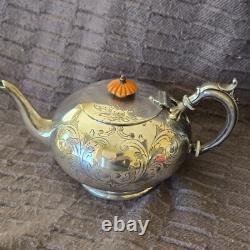 Ornate Silver Plate Teapot Circa 1880'S