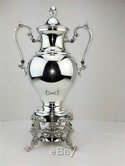 POOLE SILVER FOOTED SAMOVAR + WARMER COFFEE TEA POT HOT WATER URN 15 CUPS 7.5 lb