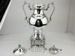 POOLE SILVER FOOTED SAMOVAR + WARMER COFFEE TEA POT HOT WATER URN 15 CUPS 7.5 lb