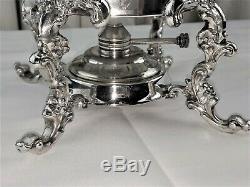 POOLE SILVER FOOTED SAMOVAR + WARMER COFFEE TEA POT HOT WATER URN 15 CUPS 7.5 lb