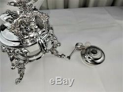 POOLE SILVER FOOTED SAMOVAR + WARMER COFFEE TEA POT HOT WATER URN 15 CUPS 7.5 lb