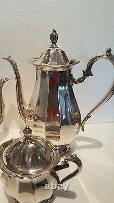 PRISTINE Webster Wilcox English Flutes Silver Plate Coffee and Tea Set 4 Pieces