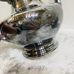 PairPoint Mfg Co Floral Silver Quadruple Plate Tea/ Coffee Set Antique 1920s USA