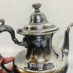 PairPoint Mfg Co Floral Silver Quadruple Plate Tea/ Coffee Set Antique 1920s USA