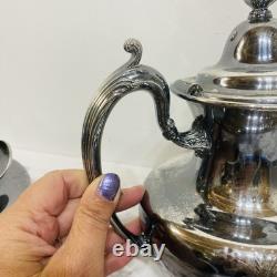 PairPoint Mfg Co Floral Silver Quadruple Plate Tea/ Coffee Set Antique 1920s USA