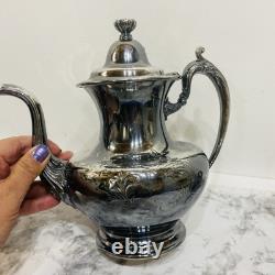 PairPoint Mfg Co Floral Silver Quadruple Plate Tea/ Coffee Set Antique 1920s USA