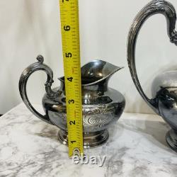 PairPoint Mfg Co Floral Silver Quadruple Plate Tea/ Coffee Set Antique 1920s USA