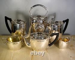 Pierced Marples Wingfield Wilkins Silver Plate Tea Coffee Set + Spirit Kettle