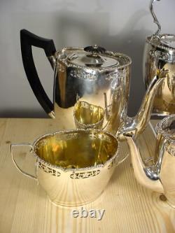 Pierced Marples Wingfield Wilkins Silver Plate Tea Coffee Set + Spirit Kettle