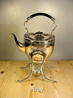 Pierced Marples Wingfield Wilkins Silver Plate Tea Coffee Set + Spirit Kettle