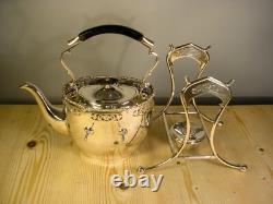Pierced Marples Wingfield Wilkins Silver Plate Tea Coffee Set + Spirit Kettle