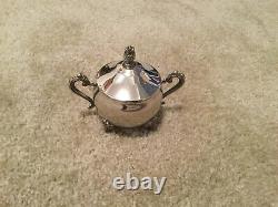Polished Silver-plate Coffee/Tea /Sugar/Creamer Set Made in Indonesia 5-Pieces
