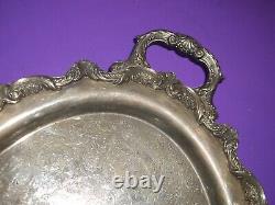 Poole Silver Plate Coffee/Tea Set #5000 Tray Pots Sugar Creamer EPCA Old English