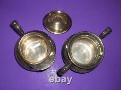 Poole Silver Plate Coffee/Tea Set #5000 Tray Pots Sugar Creamer EPCA Old English