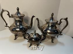 Preisner Silver Co. PSCO Vintage Silver Plate Art Deco Coffee & Tea Set