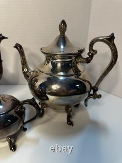 Preisner Silver Co. PSCO Vintage Silver Plate Art Deco Coffee & Tea Set