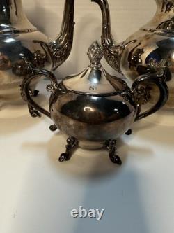 Preisner Silver Co. PSCO Vintage Silver Plate Art Deco Coffee & Tea Set