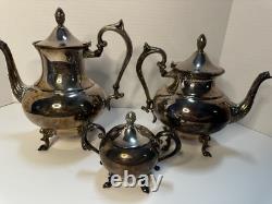 Preisner Silver Co. PSCO Vintage Silver Plate Art Deco Coffee & Tea Set