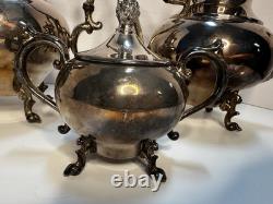 Preisner Silver Co. PSCO Vintage Silver Plate Art Deco Coffee & Tea Set