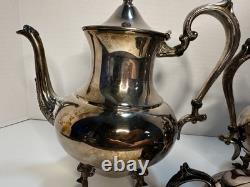 Preisner Silver Co. PSCO Vintage Silver Plate Art Deco Coffee & Tea Set