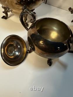 Preisner Silver Co. PSCO Vintage Silver Plate Art Deco Coffee & Tea Set