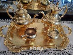 Princess Ann 5-piece Tea and Coffee Set by GOLDEN-WARE 23 kt electro plated gold