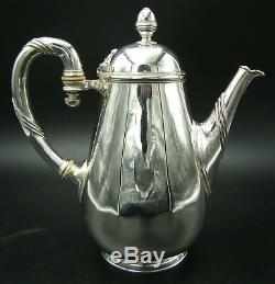 Pristine French Christofle Silver Plate Halphen Tea and Coffee Set with Tray