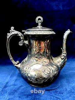 Providence Silver Plate Tea Coffee Pot, Creamer & 2 Sugar Bowls