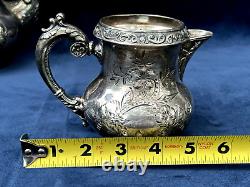 Providence Silver Plate Tea Coffee Pot, Creamer & 2 Sugar Bowls