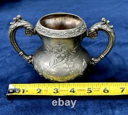 Providence Silver Plate Tea Coffee Pot, Creamer & 2 Sugar Bowls