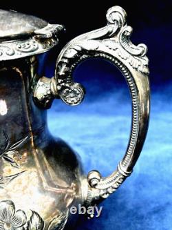 Providence Silver Plate Tea Coffee Pot, Creamer & 2 Sugar Bowls (4 Pcs)