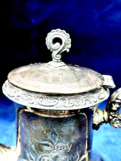 Providence Silver Plate Tea Coffee Pot, Creamer & 2 Sugar Bowls (4 Pcs)