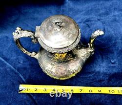 Providence Silver Plate Tea Coffee Pot, Creamer & 2 Sugar Bowls (4 Pcs)