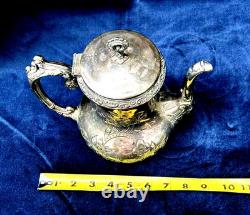 Providence Silver Plate Tea Coffee Pot, Creamer & 2 Sugar Bowls (4 Pcs)